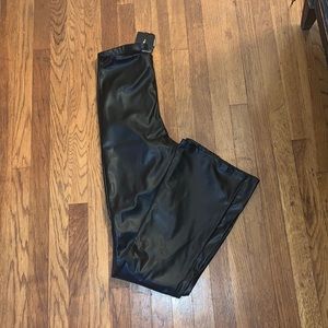 PrettyLittleThing Faux Leather Trousers (flared)